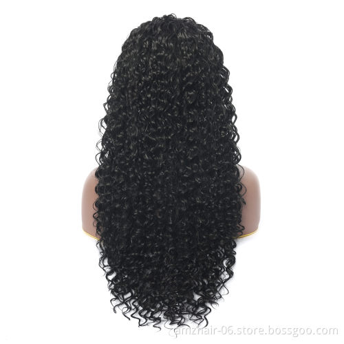 Factory Supplier Selling Unprocessed Natural Hair Headband Wigs For Women Peruvian Glueless Kinky Curly Human Hair Wigs In Stock